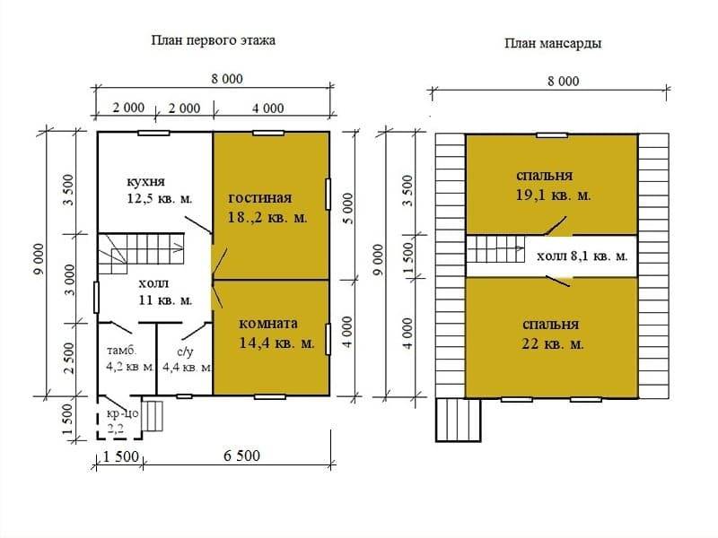 № 01-30. Дом из бруса 5х5 с крыльцом и лоджией