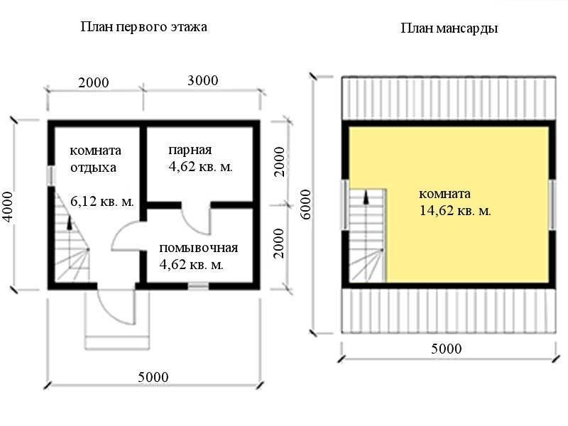 № 00-60. Дом-баня из бруса 4х5 с мансардой