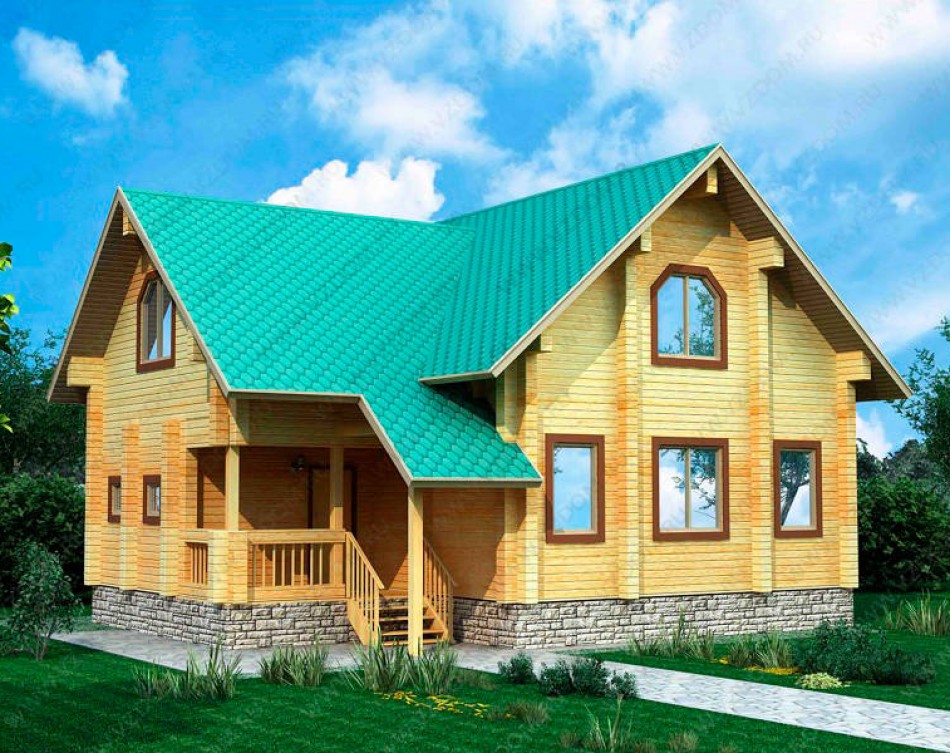 № 14-60. Дом из двойного бруса 8,5 х 11,5 м