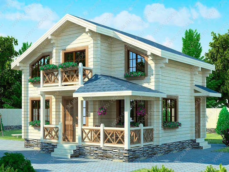 № 12-20. Дом из сухого бруса 8,0 х 9,0 м